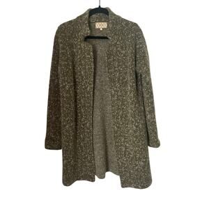 Mia Mai Italy Textured Bouclé Cardigan Olive Mohair Wool Art Knit Jacket Small